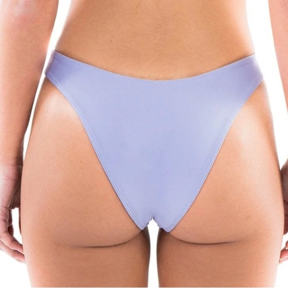 Purple Minimalist Bikini Set with High-Cut Design